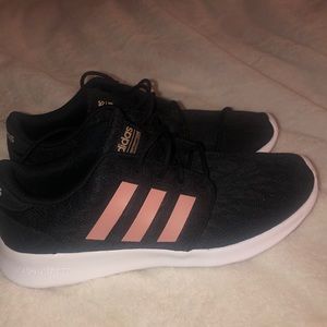 Never worn black with pink stripes Adidas shoes